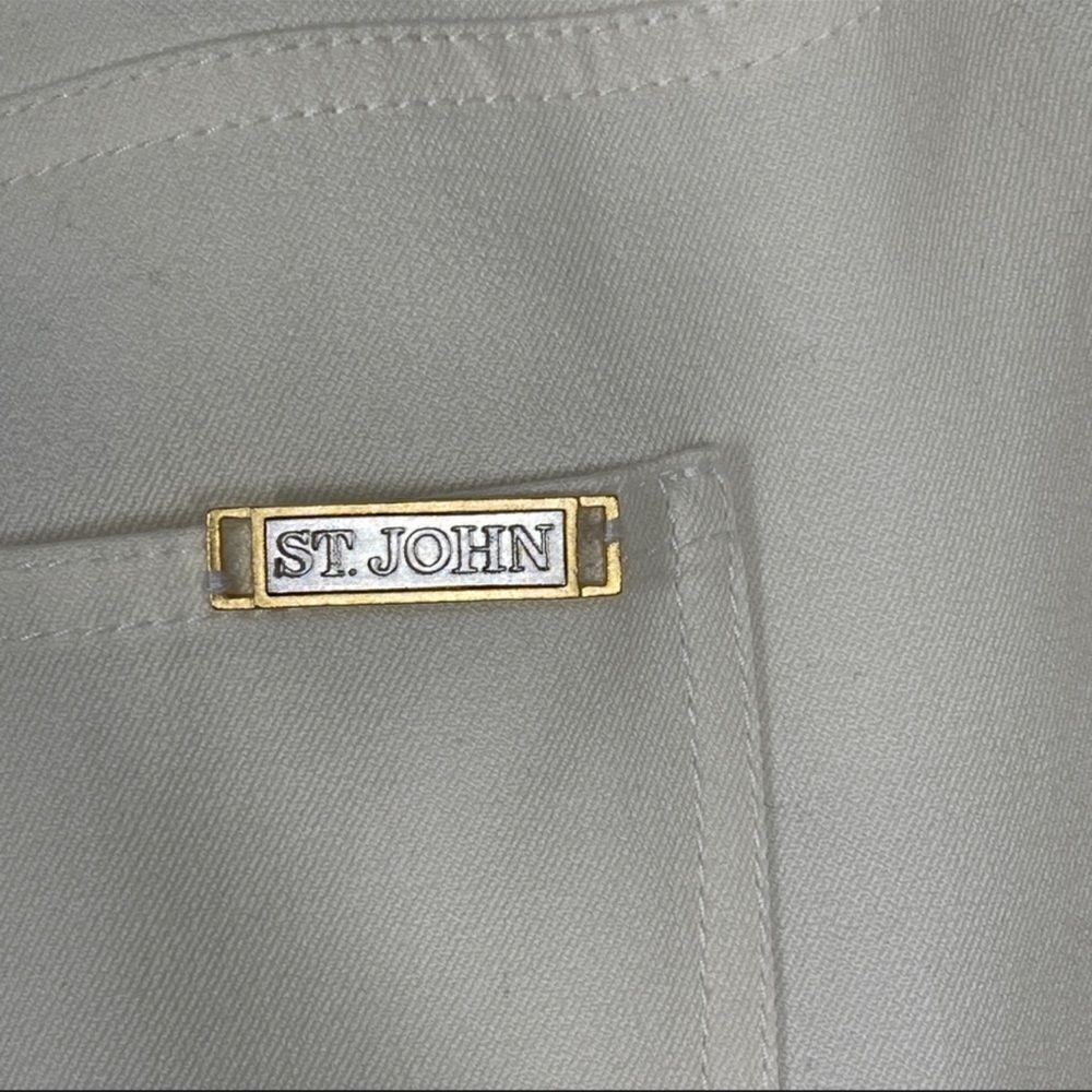 St. John Collection Ivory Wide Leg Trousers Size 4 - Picture 9 of 11